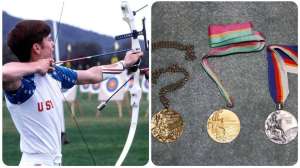 Collage Olympic Medalist in Archery takes aim f4159788da6a13a05c7755e7e3b29890